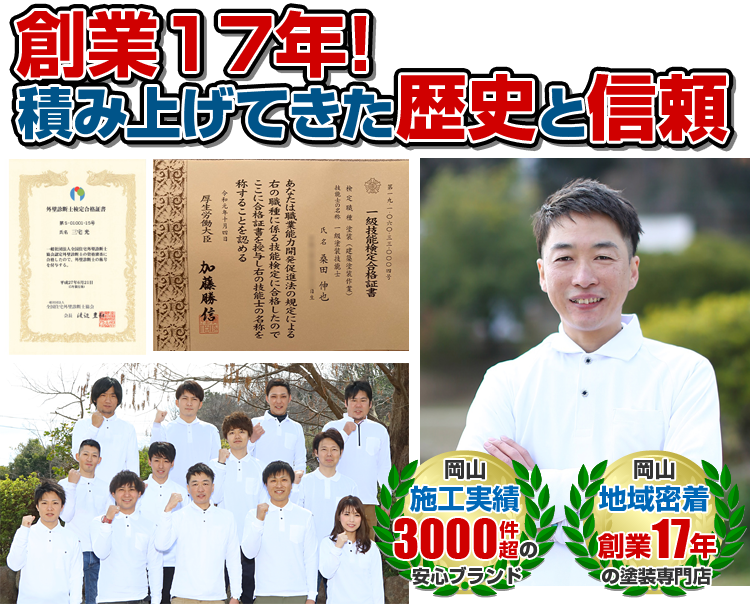 創業17年積み上げてきた歴史と信頼